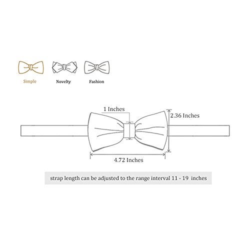 Manoble Men’s Tuxedo Adjustable Metal Gold Wings Two Layer Neck Bowtie Bow Tie (Navy Blue) - Image 4
