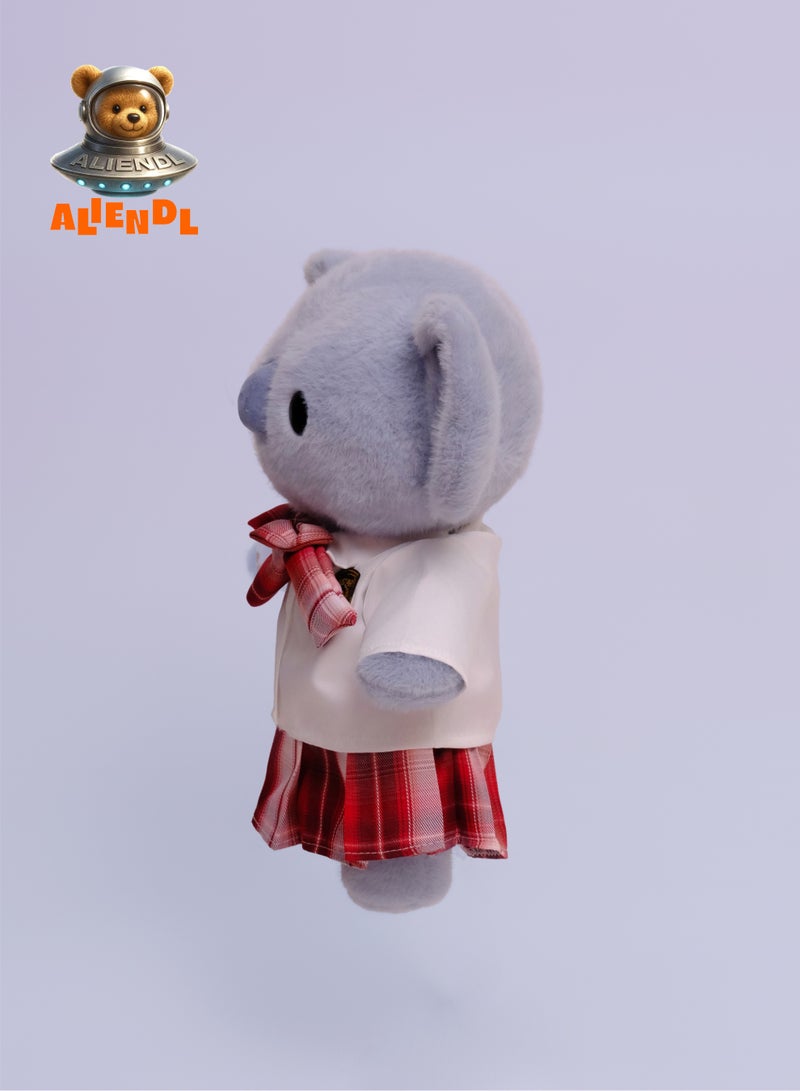 ALIENDL Calm Koala –Plush Koala Stuffed Animal Toy for Baby Kids, Soft Cute Koala School Uniform Doll Gift Set with Removable Clothes & Pouch, Perfect Gift for Kids, Girls, Friends & Couples - Image 3