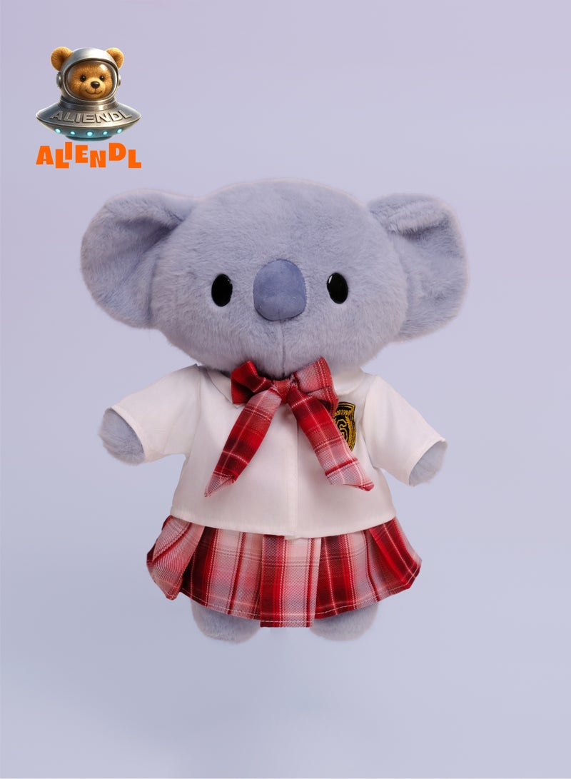 ALIENDL Calm Koala –Plush Koala Stuffed Animal Toy for Baby Kids, Soft Cute Koala School Uniform Doll Gift Set with Removable Clothes & Pouch, Perfect Gift for Kids, Girls, Friends & Couples - Image 2