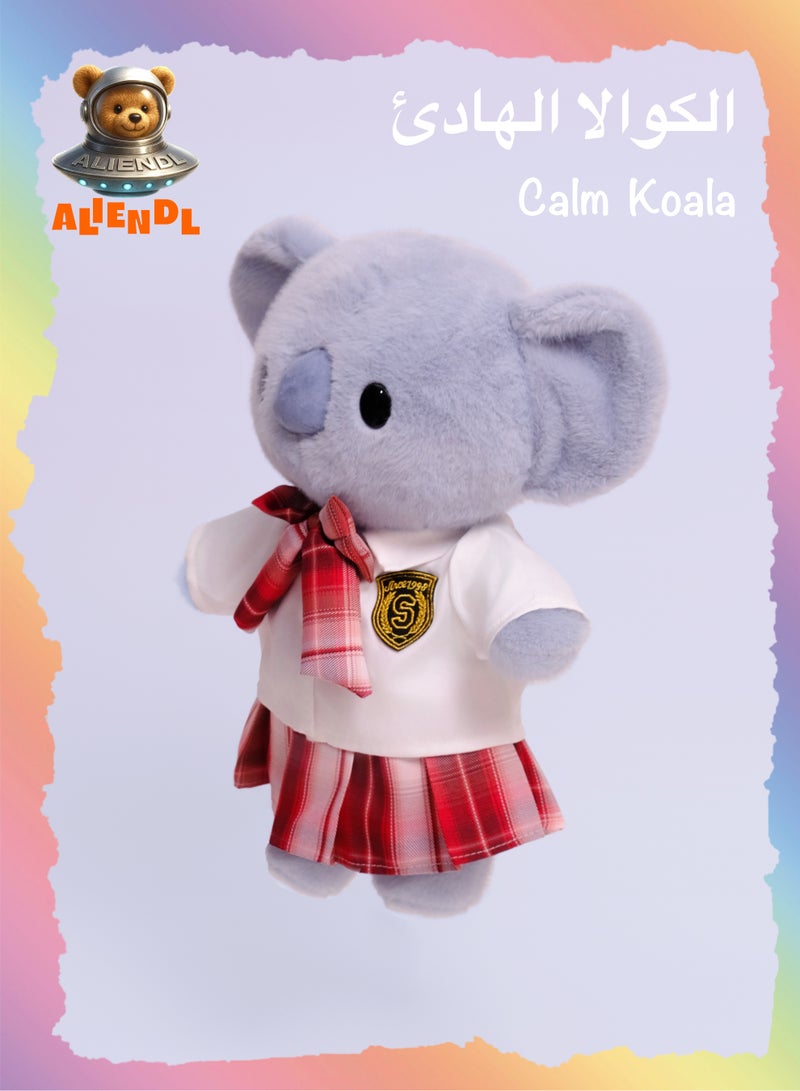 ALIENDL Calm Koala –Plush Koala Stuffed Animal Toy for Baby Kids, Soft Cute Koala School Uniform Doll Gift Set with Removable Clothes & Pouch, Perfect Gift for Kids, Girls, Friends & Couples - Image 1