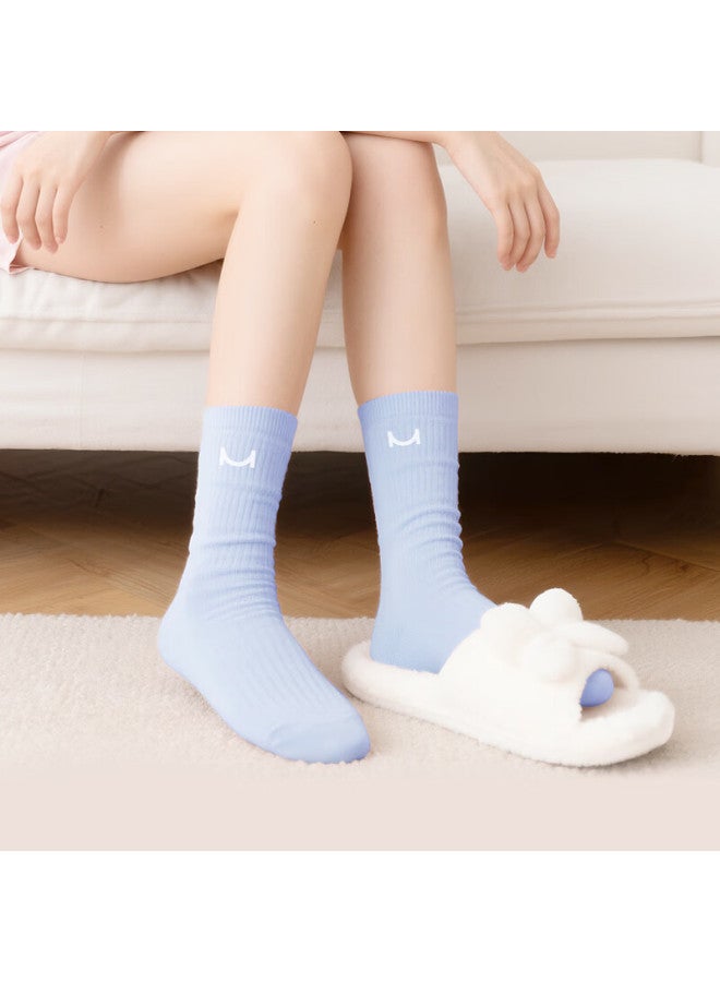 Miyou Women's Mid-calf Cotton Socks, 7a Antibacterial, Spring And Summer Casual Socks, 5 Pairs - Image 5
