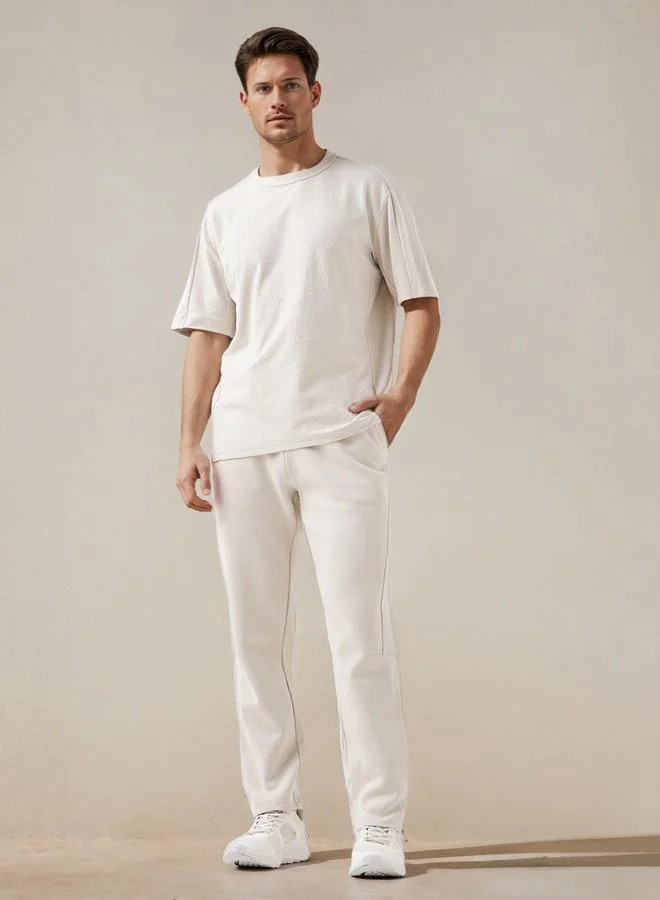 ADOT by Splash Jacquard Textured Crew Neck T-shirt