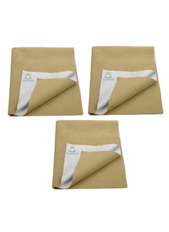 Tod PooL Tod PooL Breathable Bed Protector AntiPiling Fleece Extra Absorbent Washable Waterproof Quick Dry Sheet Bed Protector Sheet for Kids and Adults 3 Beige Large 140x100cm  - Image 1