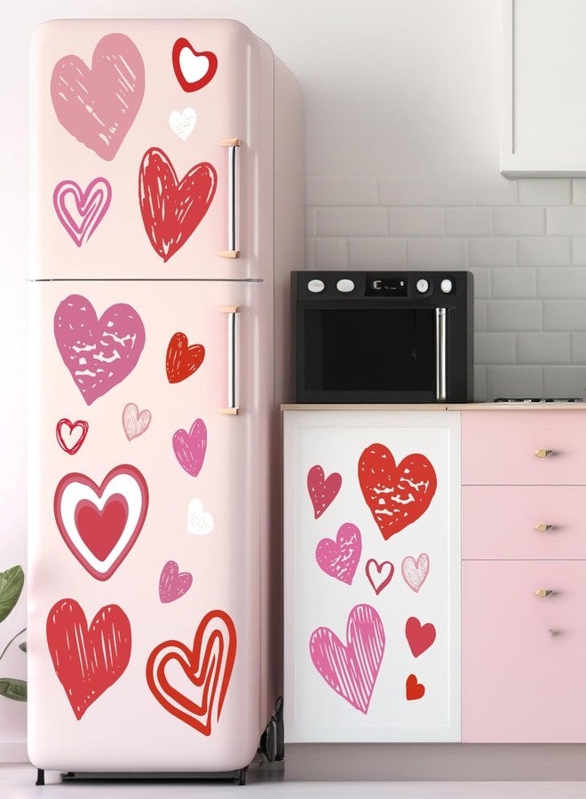 JarThenaAMCS 9 Sheets Valentine Wall Stickers Love Heart Wall Decals Large Room Mural Stickers for Wedding Anniversary Party, 7.9 x 11.8 Inch - Image 5