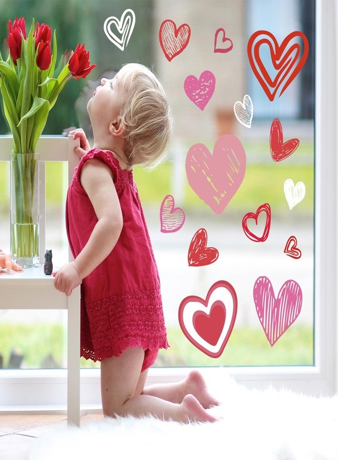 JarThenaAMCS 9 Sheets Valentine Wall Stickers Love Heart Wall Decals Large Room Mural Stickers for Wedding Anniversary Party, 7.9 x 11.8 Inch - Image 4