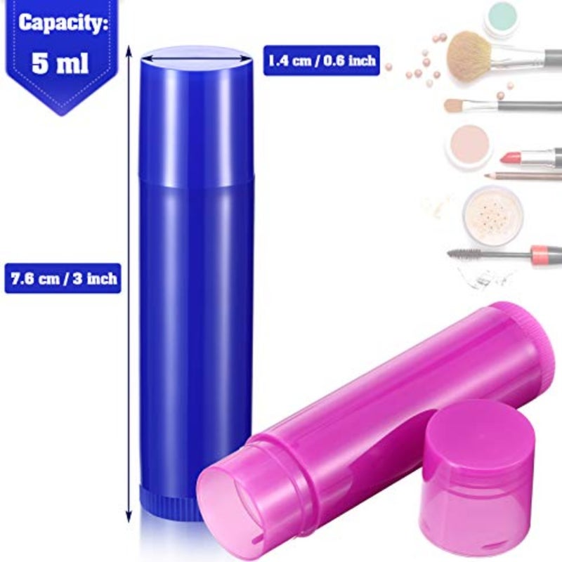 48 Pcs Lip Balm Tubes 5ml Empty Colorful Containers Bulk for DIY Lipstick Cosmetic Packaging Lip Gloss Tubes Refillable, Homemade Lip-balm, Small Business and Beginners - Image 3