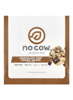 No Cow No Cow, Protein Bar, Chocolate Chip Cookie Dough, 12 Bars, 2.12 oz (60 g) Each  - Image 1