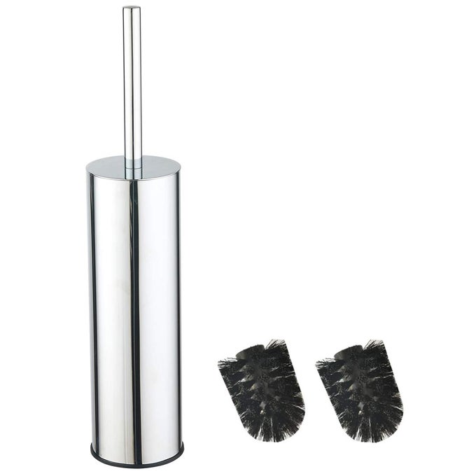 304 STAINLESS STEEL TOILET BRUSH LONG BUCKET STAND ROUND TOILET BRUSH WITH HOLDER CHROME