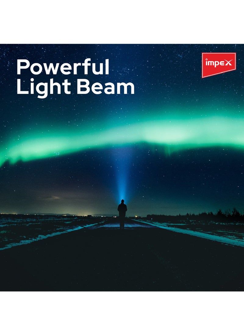 Impex - Torch 3SC Rechargeable LED Flashlight - Aircraft Non-Corrosive Aluminum Body | 3W Cree LED | 3000mAh Lithium Battery | 300m Beam Range | 8-Hour Charging | 4-8 Hours Working Time | 140-160 Lumens - Image 1