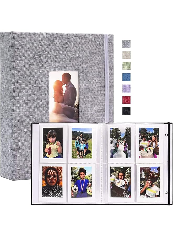 The Bros ألبوم صور بولارويد ميني 208 جيب 2x3 بوصة للصور لكاميرات فوجي فيلم إنستكس ميني 7s 8 9 11 25 26 40 50s 90 إيفو Z2300 وكاميرا بولارويد سناب (رمادي) - Image 1