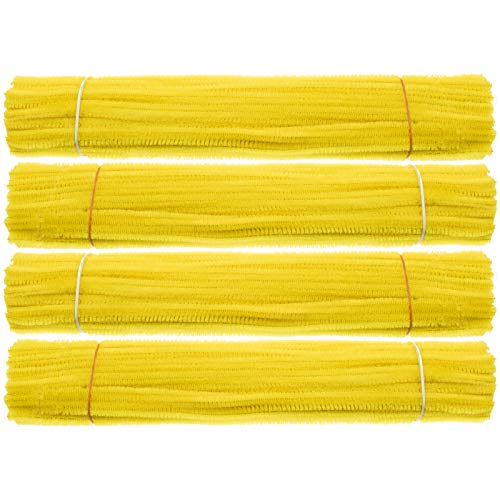 Waycreat 400 Pieces Pipe Cleaners Yellow Chenille Stem for DIY Art Craft Decorations (6mm x 12 Inch) - Image 1
