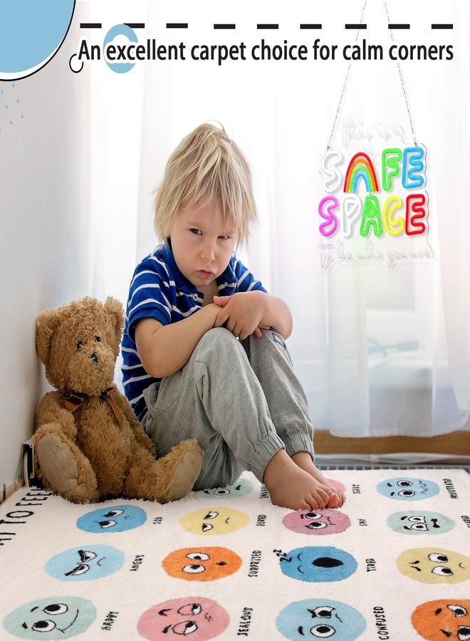 Maasechs 3.3 x 4 ft Calming Corner Items Calm Corner Classroom Rug Feelings Chart Emotion Reading Rug Soft Fluffy Mental Health Floor Mat for School Living Bedroom Playroom - Image 4