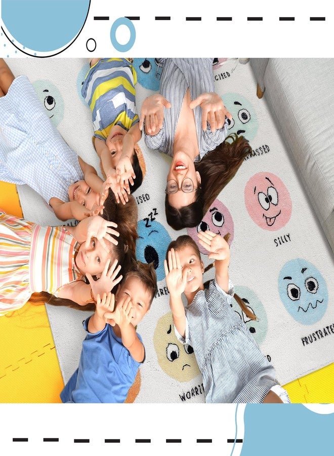 Maasechs 3.3 x 4 ft Calming Corner Items Calm Corner Classroom Rug Feelings Chart Emotion Reading Rug Soft Fluffy Mental Health Floor Mat for School Living Bedroom Playroom - Image 5