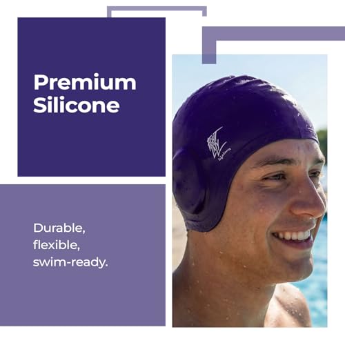Lifelong Swimming Ear Guard Cap for Men & Women| Swim Hair Caps for Short Hair| Waterproof Head Cover Cap| Silicone Hair Cover Cap for Adults| Pool Cap| Swimming Accessories(Purple) - Image 5