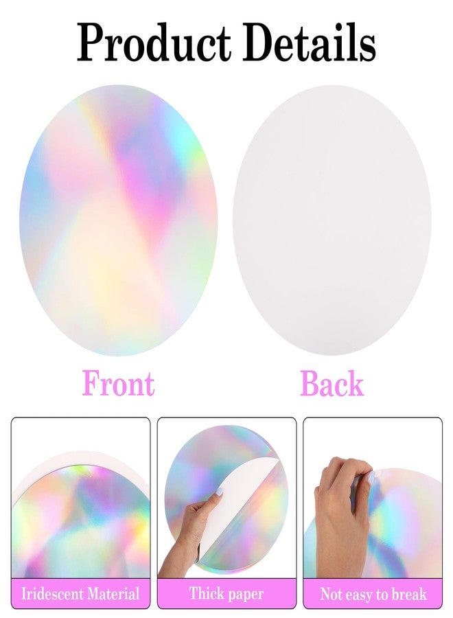 Klmnop 50Pcs Iridescent Round Paper Placemat, 12.6" Disposable Paper Placemats for Dining Table Decoration, Holographic Decorative Mat for Mermaid Themed Birthday Party Wedding Decor Table Setting - Image 3