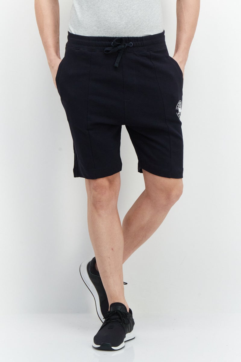 Gazzarrini Men Brand Logo Basic Shorts, Navy - Image 1