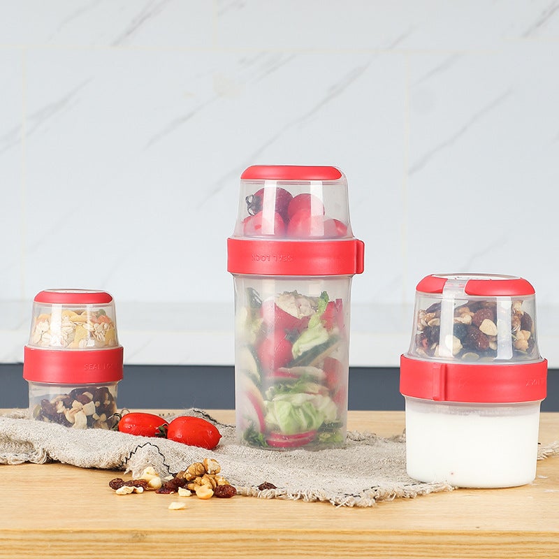 Salad Cup Round Fresh-Keeping Box Fruit Box Picnic Box Oatmeal Cup Lunch Box Microwave Sealed Jar - Image 2