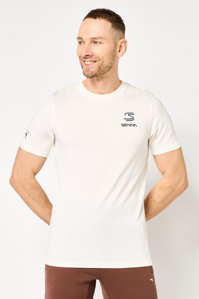 PUMA تي شيرت رياضي للرجال بأكمام قصيرة، خارجي، لون أبيض مائل إلى البيج - Image 1