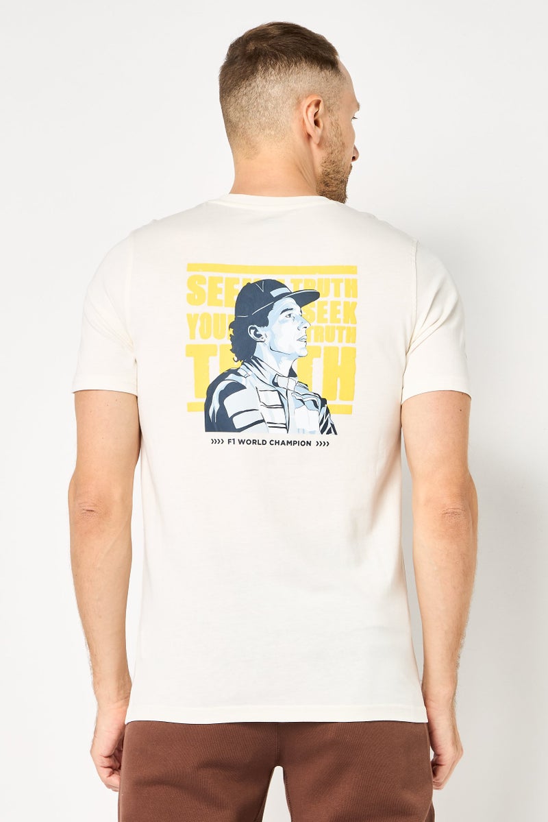 PUMA تي شيرت رياضي للرجال بأكمام قصيرة، خارجي، لون أبيض مائل إلى البيج - Image 4