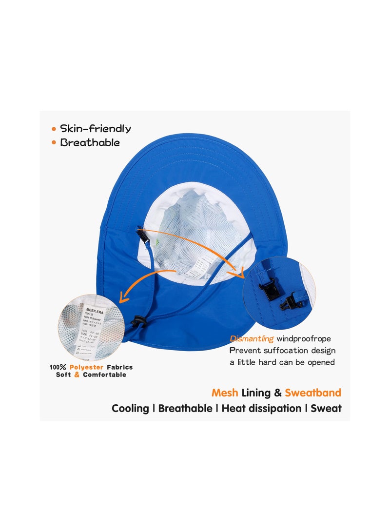 KASTWAVE Baby Sun Hat with Neck Flap, Summer Sun Protective Kids Beach Hats Wide Brim, UPF 50+ Outdoor Camping Hat for Boys Girls, Cute Dinosaur Adjustable Bucket Cap for Kids 2-6 Years - Image 4