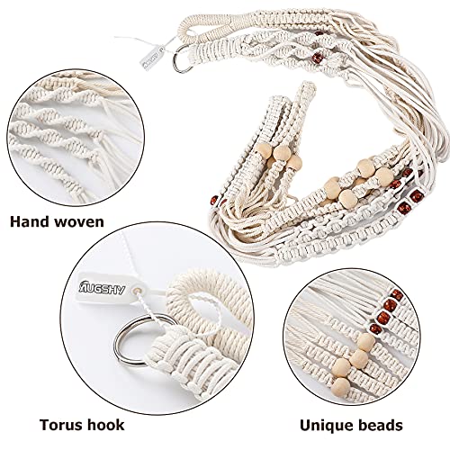 Augshy Macrame Plant Hanger, 2 Packs Plant Hangers, Hanging Planter for Indoor Plants Decorative Macrame Pot Hanger for Home Decor - Image 4