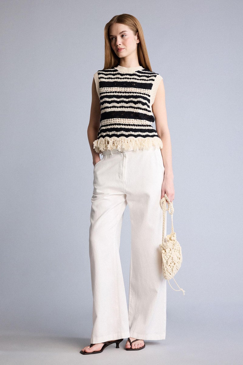 DeFacto Beige Woman Regular Fit Crew Neck Vest Casual - Image 2