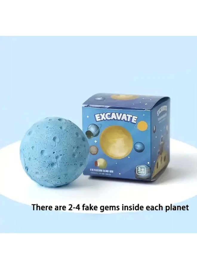 طقم التنقيب عن الكريستال والأحجار الكريمة DIY ذو الطابع الكوكبي لعبة أثرية تعليمية 1 قطعة - Image 1