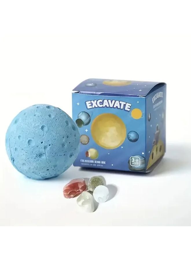 طقم التنقيب عن الكريستال والأحجار الكريمة DIY ذو الطابع الكوكبي لعبة أثرية تعليمية 1 قطعة - Image 4