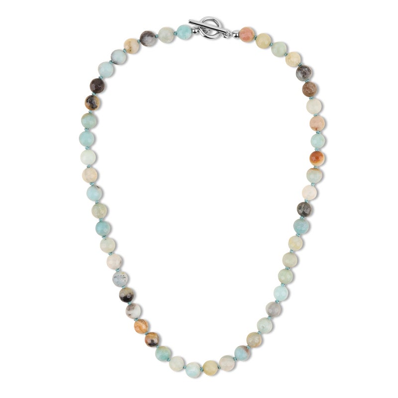GAVU Handmade Faceted Amazonite Necklace for Men Mens Crystal Beaded Necklace 20 - Image 2
