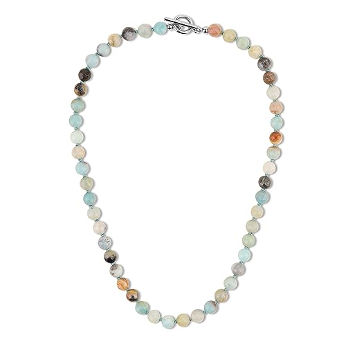 GAVU Handmade Faceted Amazonite Necklace for Men Mens Crystal Beaded Necklace 20 - Image 1