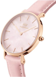 Daniel Wellington Petite Cherry Blossom Watches for Women with Pink Leather Strap 28mm DW00100633