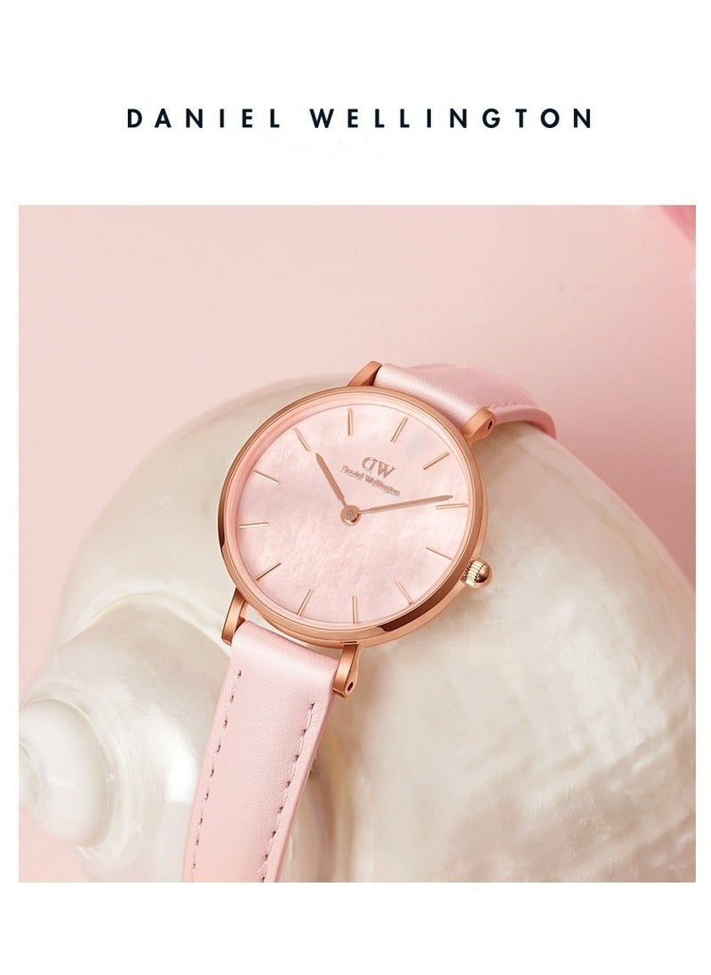 DANIEL WELLINGTON - Daniel Wellington Petite Cherry Blossom Watches for Women with Pink Leather Strap 28mm DW00100633 - Image 1