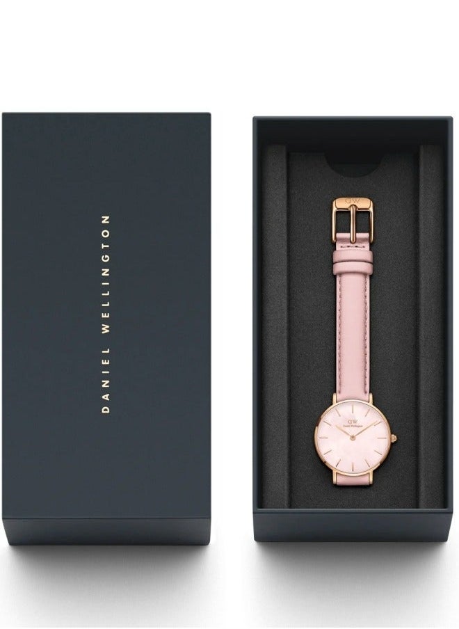 DANIEL WELLINGTON - Daniel Wellington Petite Cherry Blossom Watches for Women with Pink Leather Strap 28mm DW00100633 - Image 1
