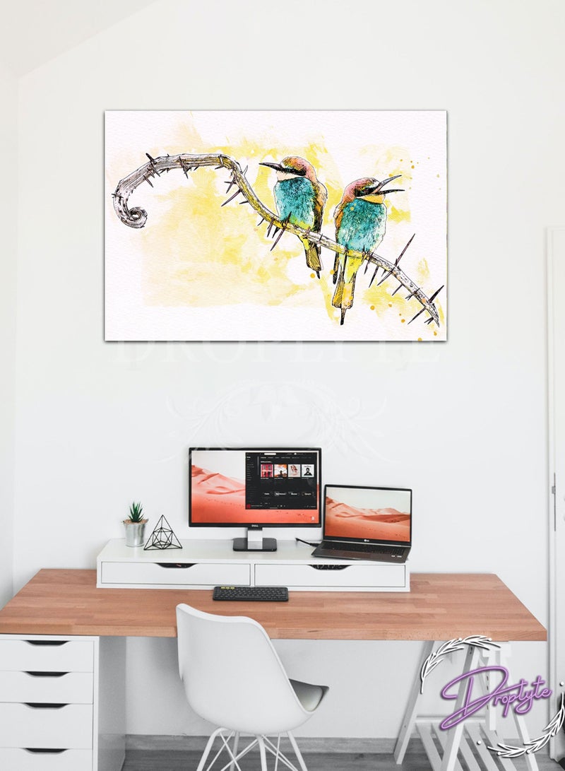 Droplyte Beautiful Sparrow Bird Painting Decorative Wall Art Wall Decor Card Board MDF Home Decor 60CM x 40CM - Image 2