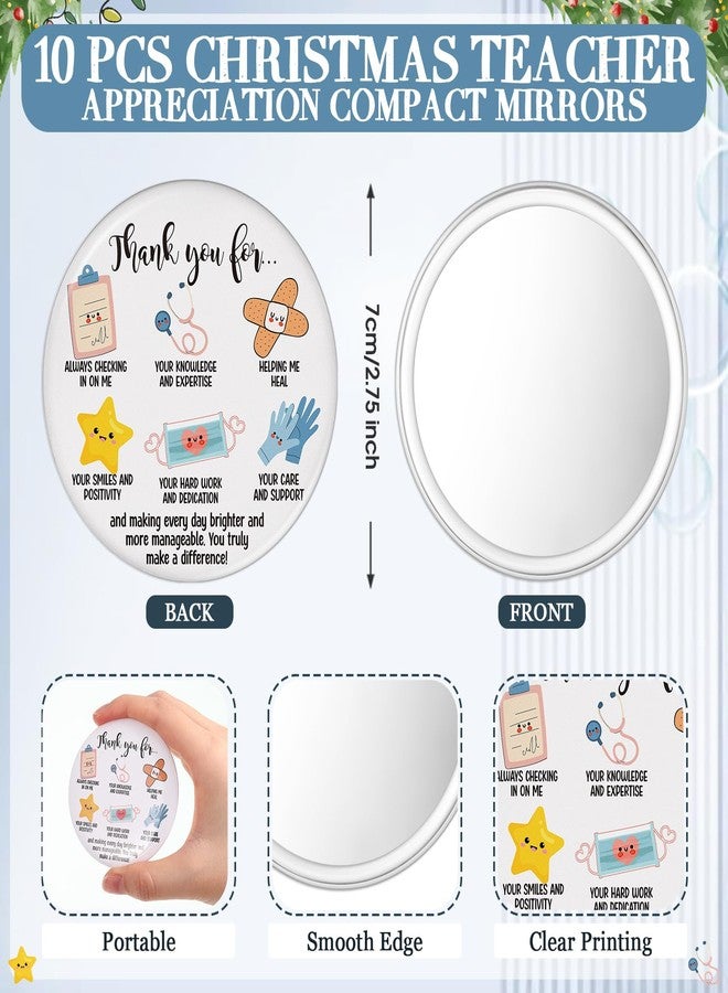 SilTriangle 20 Pcs Christmas Appreciation Gifts Bulk for Women Inspirational Canvas Makeup Bags with Zipper Mini Portable Compact Mirrors Thank You Gifts for Teacher Nurse Team Employee (Nurse) - Image 2