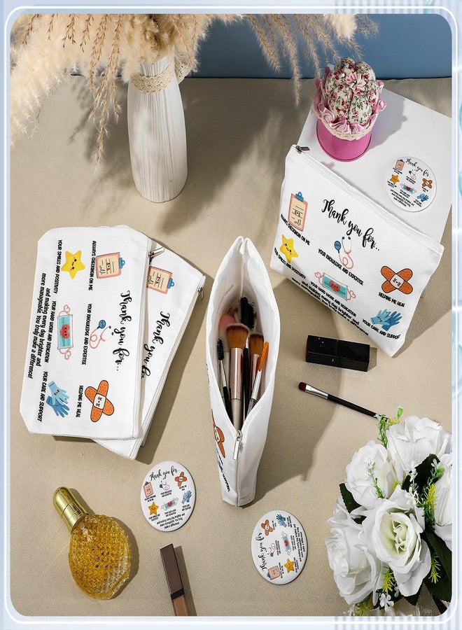 SilTriangle 20 Pcs Christmas Appreciation Gifts Bulk for Women Inspirational Canvas Makeup Bags with Zipper Mini Portable Compact Mirrors Thank You Gifts for Teacher Nurse Team Employee (Nurse) - Image 4