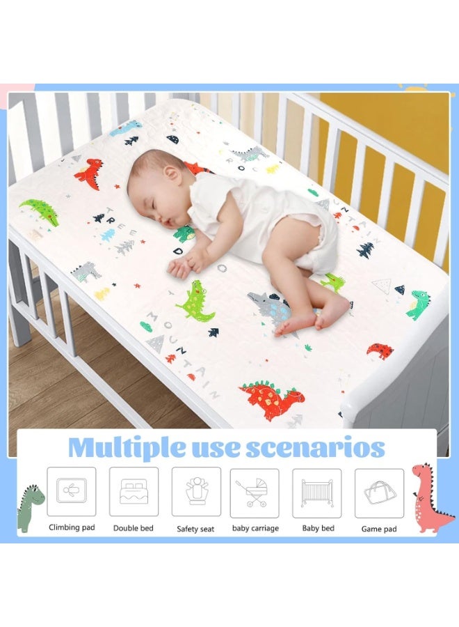 Relex Potty Training Bed Pad Bed Protector for Kids Bed Wetting Mattress Protector Waterproof Protection Toddler Bed Wetting Mats Fits Single Size Bed Dinosaur for Boys and Girls 70X90CM - Image 3