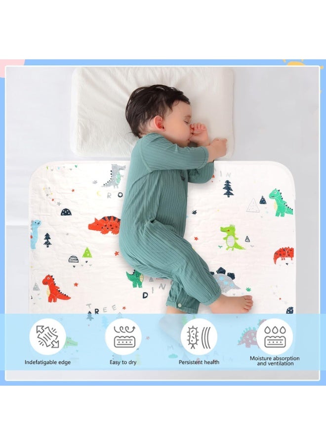 Relex Potty Training Bed Pad Bed Protector for Kids Bed Wetting Mattress Protector Waterproof Protection Toddler Bed Wetting Mats Fits Single Size Bed Dinosaur for Boys and Girls 70X90CM - Image 2