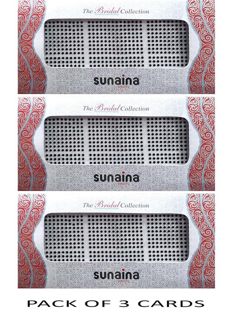 SUNAINA Cotton Bridal Collection Black Self-Adhesive Bindis for Women and Girls, Size-8, 2mm Round Bindi Pack with Strong Adhesive and Comfortable Fit - Image 2