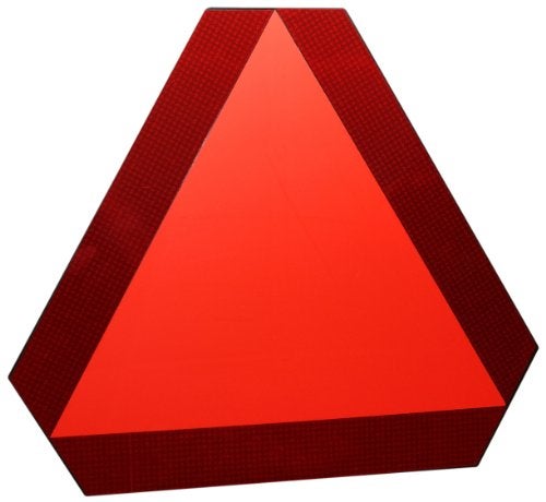 Accuform FRW620 Slow Moving Vehicle Sign, 14" x 16", Label Decal, Orange with Reflective Red Border - Image 1