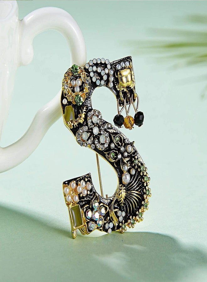 RINHOO Pearl Initial Brooch Pin Crystal A-Z 26 Alphabet Letters Brooch Colorful Enamel Breastpin Pin Jewelry for Women Girl Gifts - Image 4