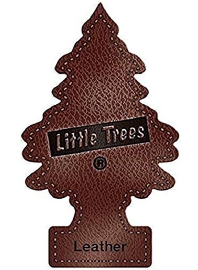 Little Trees معطر هواء السيارة | شجرة ورقية معلقة للمنزل أو السيارة | رائحة جلد | 12 عبوة - Image 2