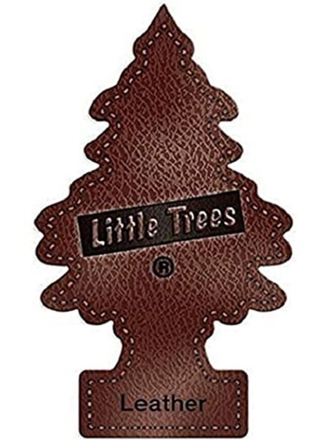 Little Trees معطر هواء السيارة | شجرة ورقية معلقة للمنزل أو السيارة | رائحة جلد | 12 عبوة - Image 5