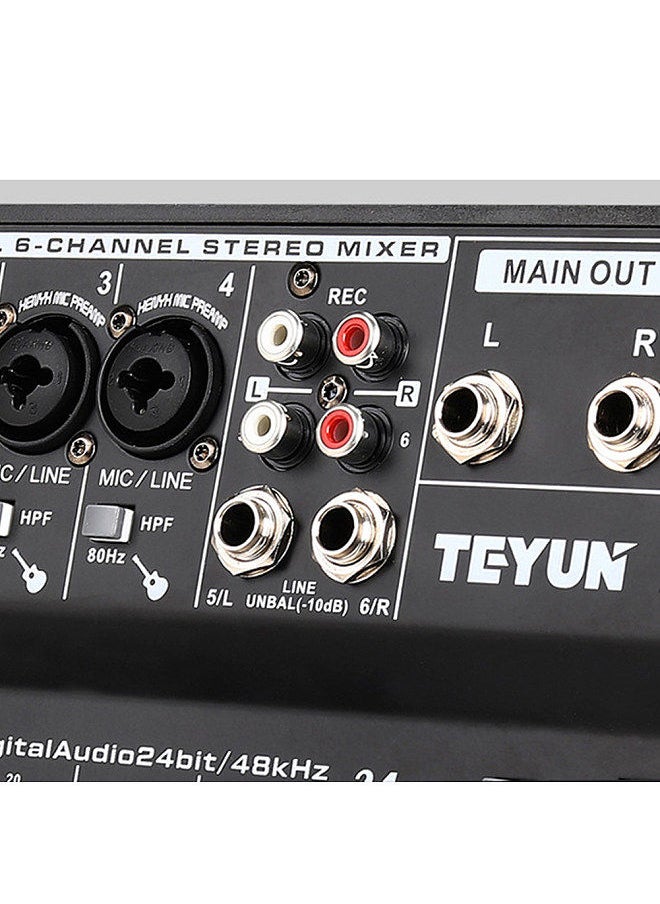 Generic - A6 6CH Protable Mini Mixer Audio Console with Sound Card USB Recording Singing Webcast Party Mixer - Image 1