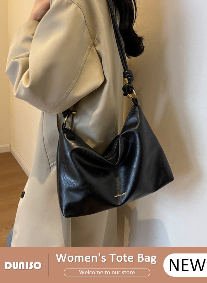 DUNISO Women's Shoulder Tote Bag Faux Leather Handbag for Women Large Capacity Messenger Bag, Fashionable Travel Shoulder Bag for Ladies Girls College Students - Image 1