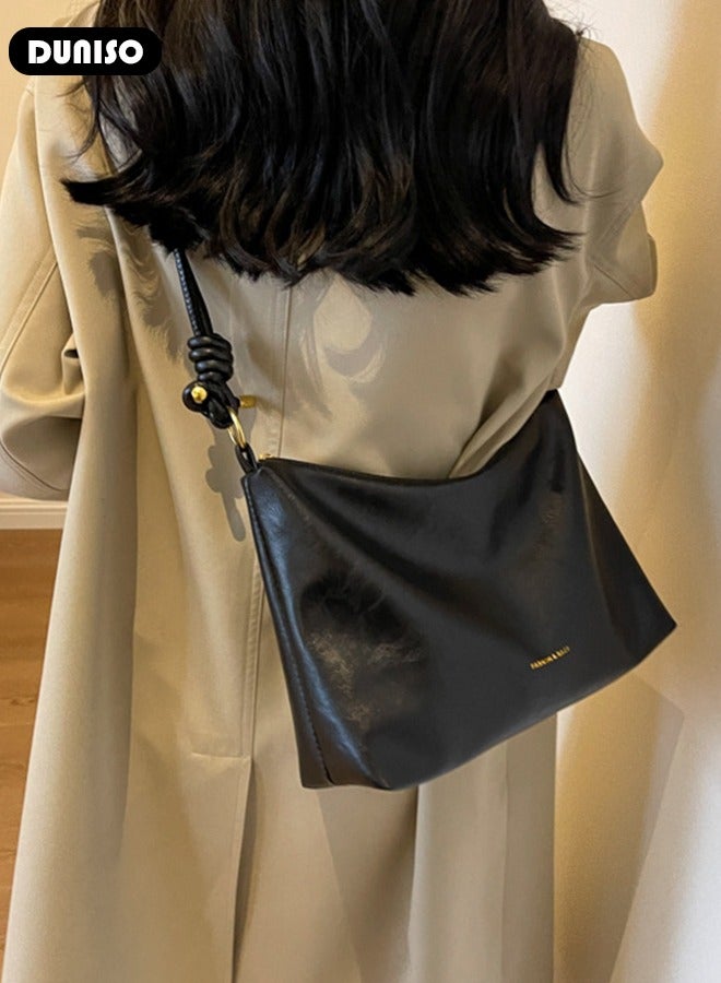 DUNISO Women's Shoulder Tote Bag Faux Leather Handbag for Women Large Capacity Messenger Bag, Fashionable Travel Shoulder Bag for Ladies Girls College Students - Image 5