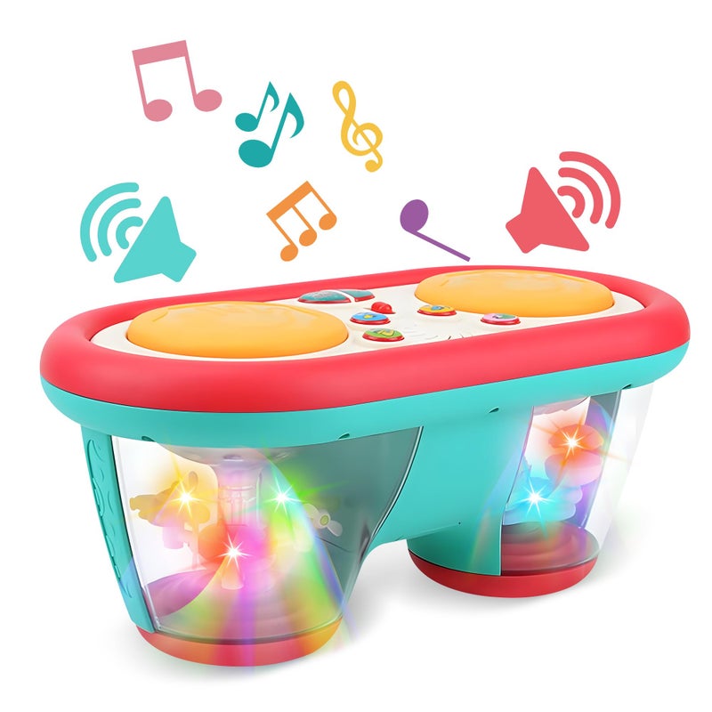 ROHSCE Baby Toys for 6 to 12 Months Drum Musical Learning Infant Toys Rotating Light Up Toys for 1218 Months Tummy Time Toys for Baby 0369 Months Baby Gifts Toys 1 Year Old - Image 2