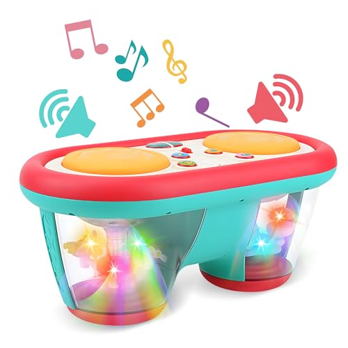 ROHSCE Baby Toys for 6 to 12 Months Drum Musical Learning Infant Toys Rotating Light Up Toys for 1218 Months Tummy Time Toys for Baby 0369 Months Baby Gifts Toys 1 Year Old - Image 1