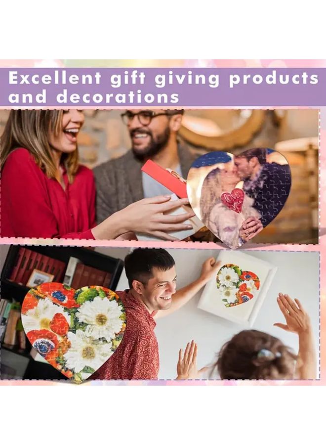 Personalized Custom Couple Puzzle Heart Shaped Frameless Photo Keepsake for Anniversary Valentine Day Birthday Christmas Wedding Gift 1pc - Image 5