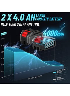 Cordless Brushless Wrench, Impact Wrench 1/2 inch Max Torque 650Nm, 3200RPM w/ 2x 4.0 Battery, 6 Sockets, 8 Drill, 6 Screws, High Torque Power Impact Wrench for Car Home - pzsku/Z10FA7ED1792D1D4A6304Z/45/_/1732178642/87bdedc0-17b8-4b97-8706-813552d251e8